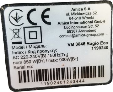 Б/в Пилосос Amica bagio eco vm3046 01-200875256