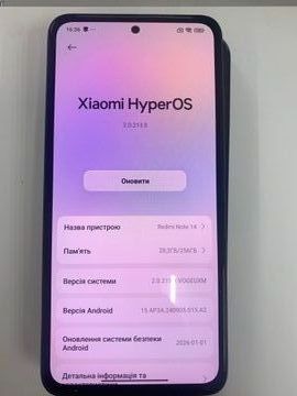 Б/в Мобільний телефон Xiaomi redmi note 14 8/256gb 01-200921032