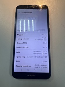 Б/у Мобільний телефон Huawei y6 2018 2/16gb 01-201081550