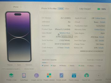 Б/в Мобільний телефон Apple iphone 14 pro max 128gb 01-200832700