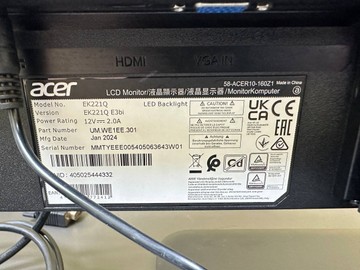 Б/в Монітор Acer ek221qe3bi 01-201110494