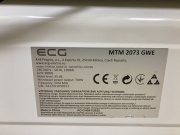 Б/в Мікрохвильова піч Ecg mtm 2073 gwe 01-201129383