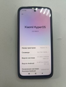Б/в Мобільний телефон Xiaomi redmi 15 4g 6/128gb 01-201154823