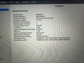 01-200788348: Apple macbook a1534 12" core m 1,1ghz/ram8gb/ssd256gb/intel hd graphics 5300