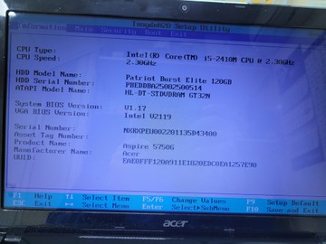 Б/в Ноутбук Acer intel core i5-2410m/ram 4gb/ssd 120gb/інтегрована 01-200938462
