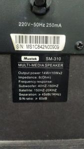 01-200789626: Mustek sm-310 2.1