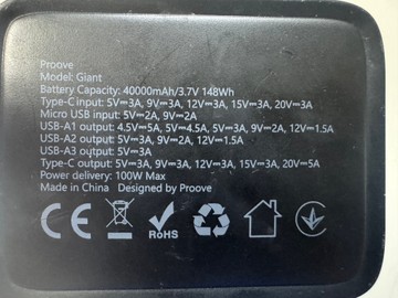Б/в Повербанк Proove giant 40000mah 100w 01-201066074