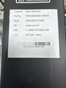 01-200738397: Dream Machines 15/core i7-12650h ddr5/32gb ddr5/hdd *відсутній/ssd 1000 gb/geforce rtx3050 6gb