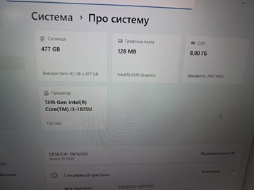 Б/у Ноутбук Dell 13/core i3-1305u ddr5/8gb ddr5/hdd 500 gb/*інтегрована 01-200899151