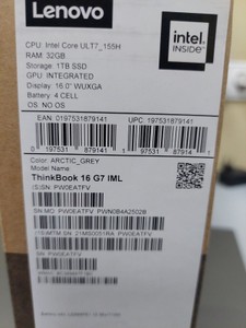 Б/в Ноутбук Lenovo 15/core ultra 7 155h ddr5/32gb ddr5/ssd 1000 gb/*інтегрована 01-200949927