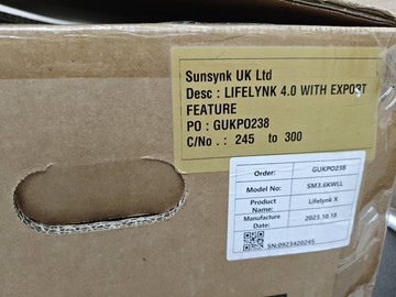 Б/в Гібридний інвертор Sunsynk lifelynk x 3,6 квт і батарея 3,84 квт·год all-in-one 01-200960557