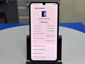 Б/у Мобільний телефон Samsung galaxy a34 5g sm-a346e 6/128gb 01-201179780