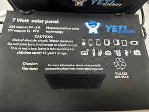 Б/в Панель сонячна Yeti Energy 7 watt solar panel 01-200920220