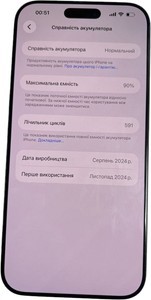 Б/в Мобільний телефон Apple iphone 16 pro max 256gb 01-200889988