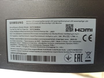 Б/в Монітор Samsung curved s36c 01-200922693