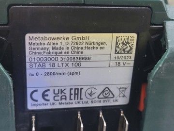 Б/в Електролобзик Metabo stab 18 ltx 100 01-201048165