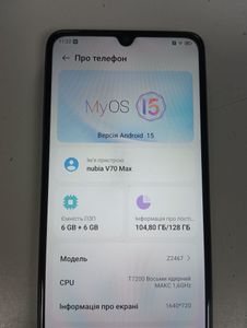 Б/в Мобільний телефон Zte nubia v70 max 6/128gb 01-200882644