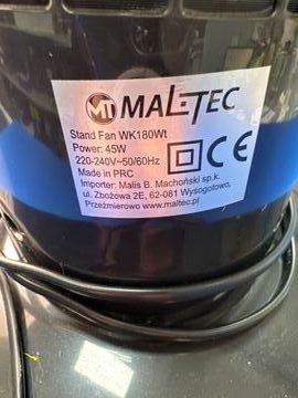 Б/в Вентилятор Maltec wk180wt 01-200920552
