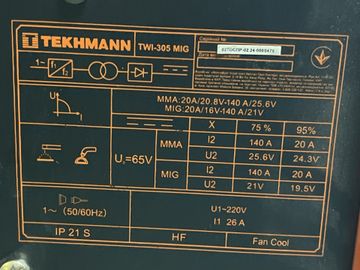 Б/в Зварювальний апарат Tekhmann twi-305 mig 01-200870788
