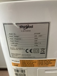 Б/в Очищувач повітря Whirlpool ap330w 01-201110462