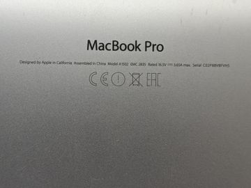 Б/в Ноутбук Apple macbook pro a1502 13,3" core i5 2,8ghz/ram8gb/ssd256gb/intel iris graphics 6100 01-200828826