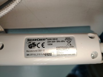 Б/в Праска парова зі щіткою Silvercrest sdrb 1000 b1 01-201063507