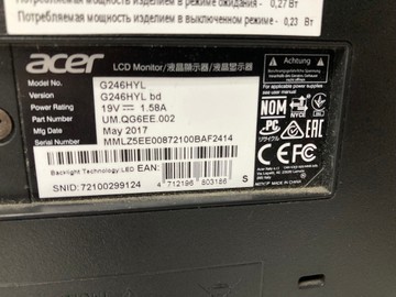Б/в Монітор Acer g246hyl 01-201107738