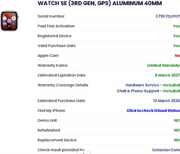 Б/в Смарт-годинник Apple watch se 3 gps 40mm alu. case 01-201157016