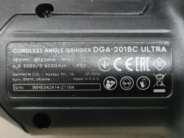 Б/у Шлифмашина угловая Dnipro-M dga-201bc ultra body (без акб і зп) 01-200858319