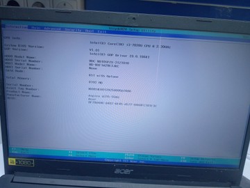Б/в Ноутбук Acer 15/core i3 7020u ddr3/8gb ddr3/hdd 1000 gb/*інтегрована 01-201035604