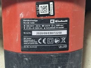 Б/в Пила дискова Einhell tc-cs 1250 01-201150466