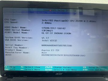 01-200778323: Acer 17/pentium 2020m ddr3/4gb ddr3/hdd 500 gb/*інтегрована