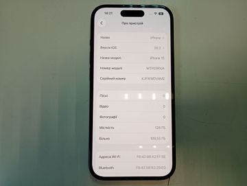 Б/в Мобільний телефон Apple iphone 15 128gb 01-200894022