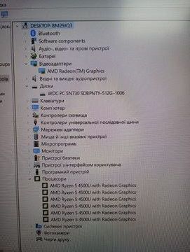 Б/в Ноутбук Lenovo 15/ryzen 5 4500u ddr4/16gb ddr4/ssd 512 gb/*інтегрована 01-200933956