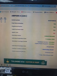 Б/в Навушники Apple airpods 4 with active noise cancellation 01-200944165