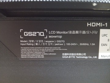 Б/в Монітор Gigabyte gs27q 01-201003790