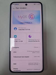 Б/у Мобільний телефон Zte nubia neo 3 gt 5g 12/256gb 01-200903241