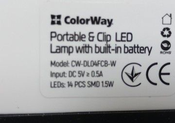 Б/в Лампа Colorway led flexible & clip 1.5w 5500-6000k 01-201031601