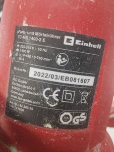 Б/в Дриль-міксер Einhell tc-mx 1400-2 e 01-200909028