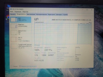 Б/в Ноутбук Hp 17/amd a4 9125 ddr4/4gb ddr3/ssd 240 gb/*інтегрована 01-200928155