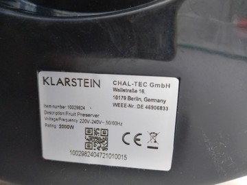 Б/в Термопот Klarstein biggie fruit preserver 10029824 01-200964446