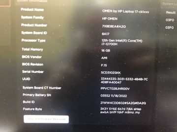 Б/в Ноутбук Hp 17/core i7-12700h ddr5/16gb ddr5/ssd 512 gb/geforce rtx3060 6gb 01-201024212
