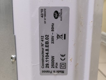 Б/у Обогреватель Applimo 29.1104.8.eb.02 2500w 01-201036272