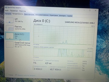 Б/в Ноутбук Lenovo 16/ryzen 5 3500u ddr4/8gb ddr4/hdd *відсутній/ssd 250 gb/*інтегрована 01-201011526
