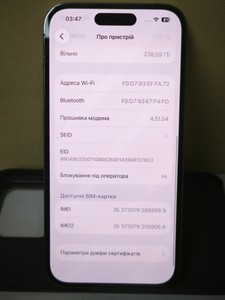 Б/в Мобільний телефон Apple iphone 14 pro 256gb 01-201054392