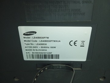 Б/в Телевізор Samsung le40b530p7w 01-201090630