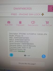 01-200630366: Apple iphone 14 128gb