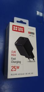 Б/у Зарядный блок Colorway gan mini 25w pd port pps usb-c black (cw-chs052pd 01-200830286