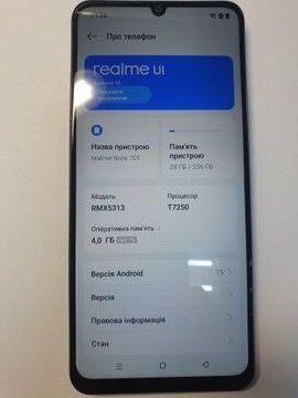 Б/в Мобільний телефон Realme note 70t 4/256gb 01-200938707