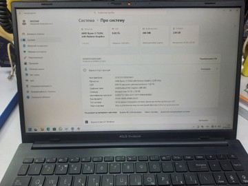 Asus 15/ryzen 3 7320u ddr5/8gb ddr5/hdd *відсутній/ssd 250 gb/*інтегрована